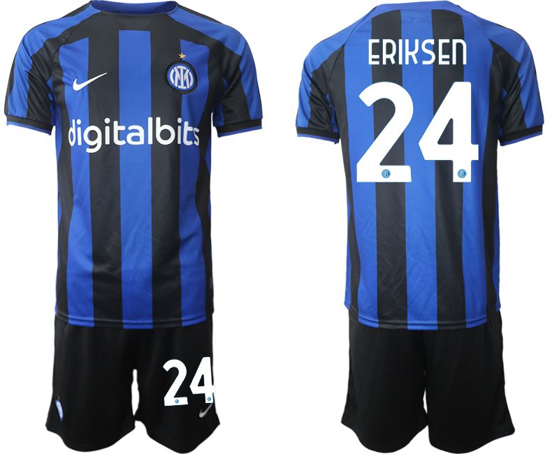 Cheap Men 2022-2023 Club Inter Milan home blue 24 Soccer Jersey